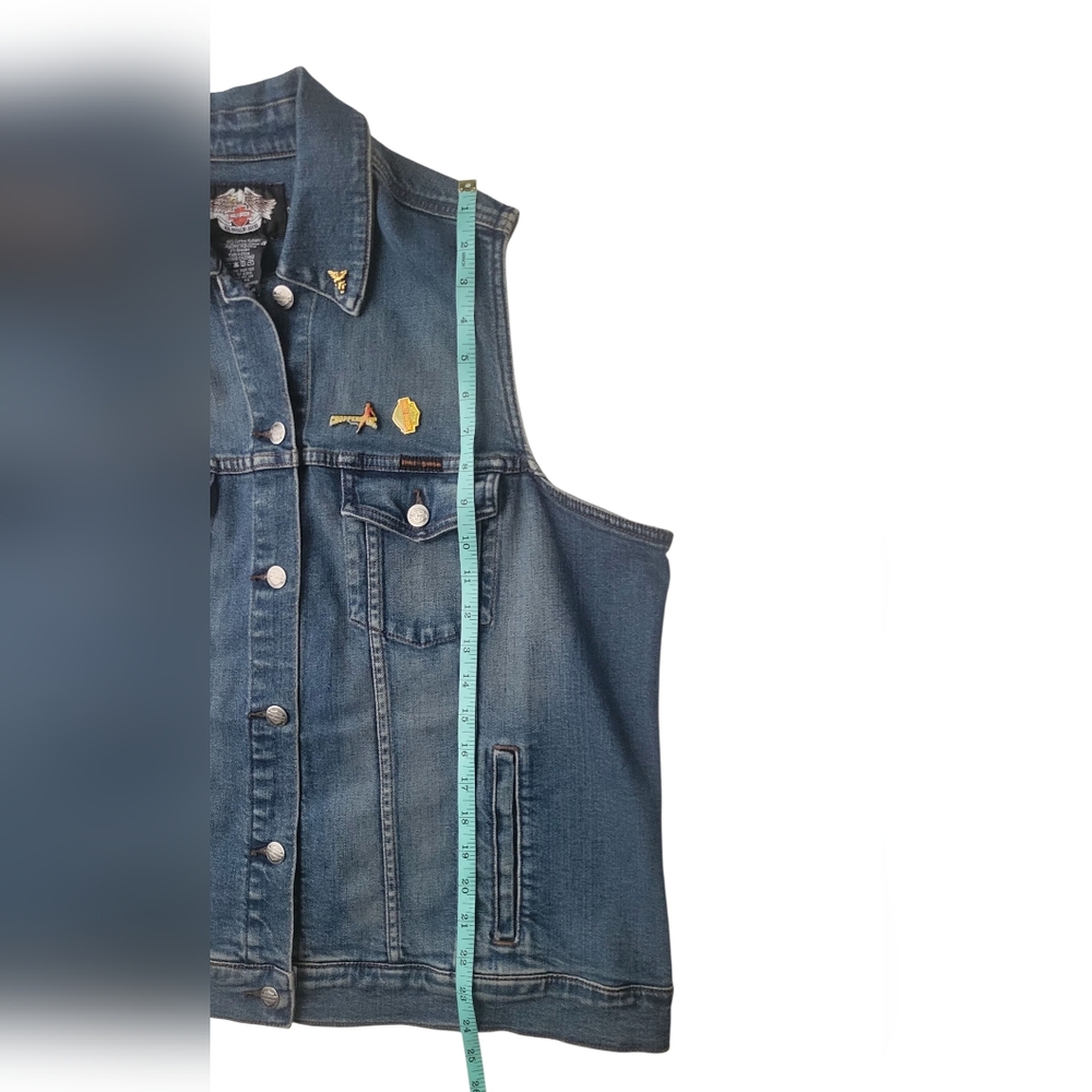 Harley-Davidson Blue Denim Cutoff Vest - Picture 9 of 10